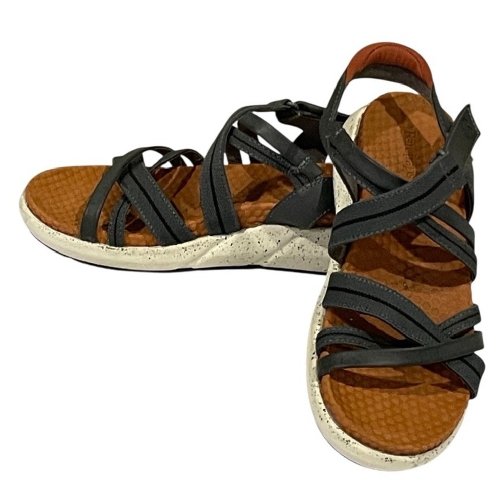 BareTraps Grey Comfort Sandals Women's Size 7.5 Strappy Gracee Rebound